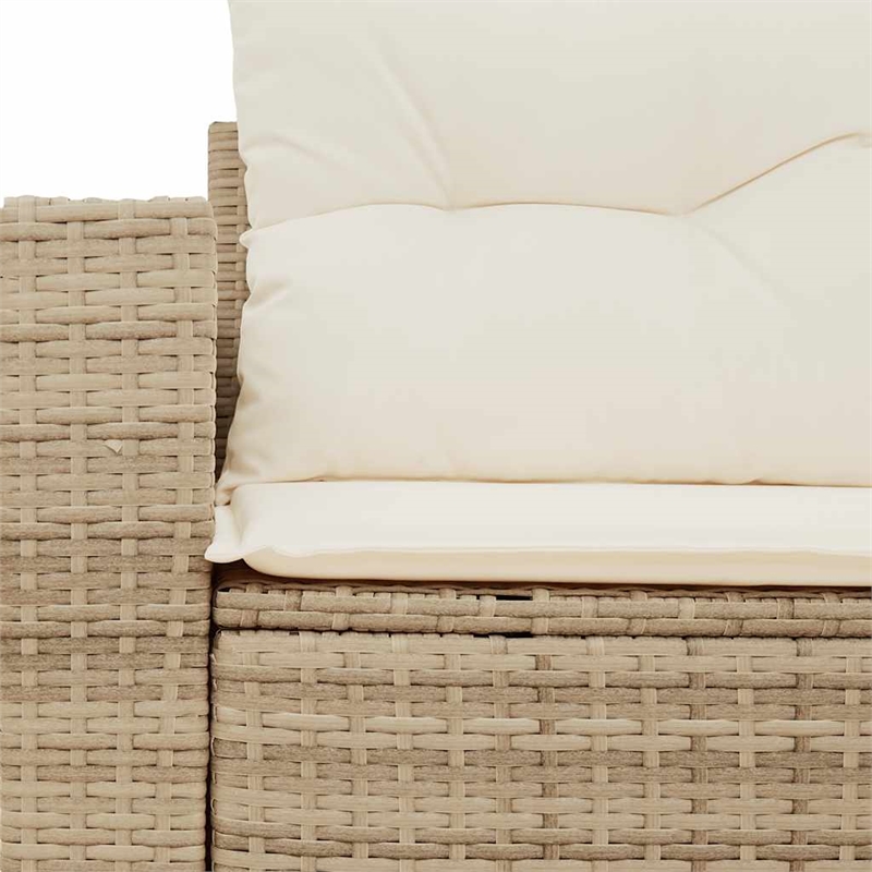 vidaXL 2-Seater PE Rattan Garden Sofa With Adjustable Feet in Beige