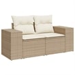 vidaXL Large Modular Poly Rattan Garden Sofa in Beige