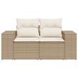 vidaXL Large Modular Poly Rattan Garden Sofa in Beige