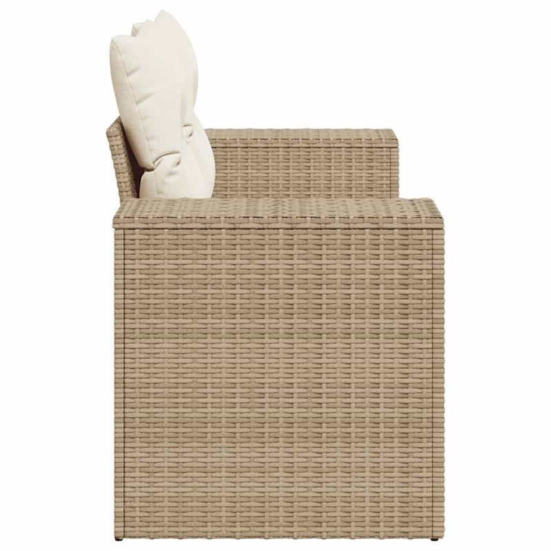 vidaXL Large Modular Poly Rattan Garden Sofa in Beige