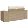 vidaXL Large Modular Poly Rattan Garden Sofa in Beige