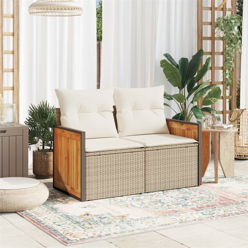 vidaXL Garden Sofa in Beige And Cream
