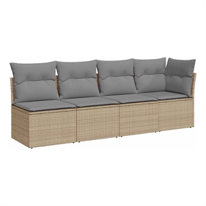 vidaXL Garden Sofa in Beige