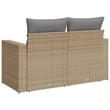 vidaXL 2-Seater PE Rattan And Powder-Coated Steel Garden Sofa in Beige