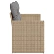 vidaXL 2-Seater PE Rattan And Powder-Coated Steel Garden Sofa in Beige