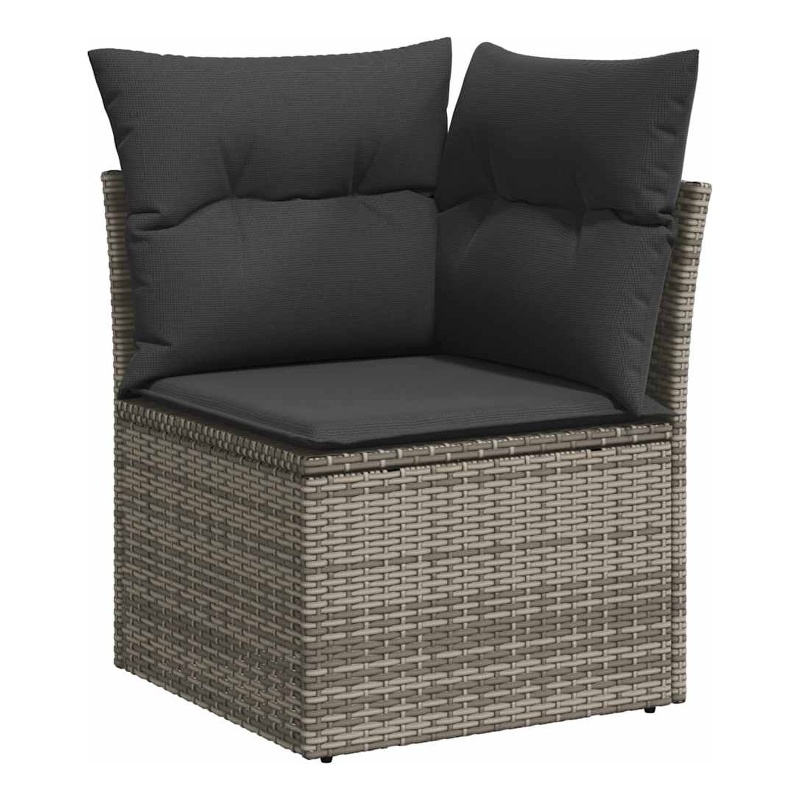 vidaXL Single Modular PE Rattan Garden Sofa Square in Grey