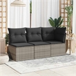 vidaXL Poly Rattan And Polyester And Powder-Coated Steel Garden Sofa in Grey