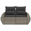 vidaXL Large PE Rattan Garden Sofa With Adjustable Feet in Grey