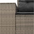 vidaXL Medium PE Rattan Garden Sofa With Adjustable Feet in Grey