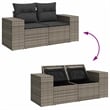 vidaXL Medium PE Rattan Garden Sofa With Adjustable Feet in Grey