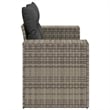 vidaXL Medium PE Rattan Garden Sofa With Adjustable Feet in Grey