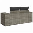 vidaXL Medium PE Rattan Garden Sofa With Adjustable Feet in Grey