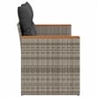 vidaXL PE Rattan Powder-Coated Steel And Solid Acacia Wood Garden Sofa in Grey