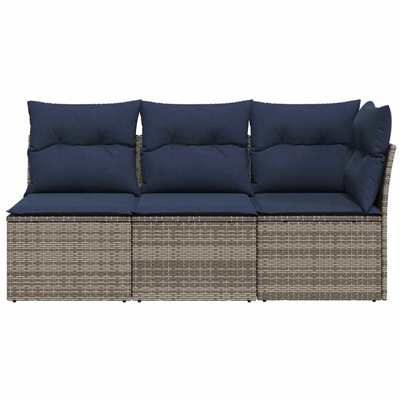 vidaXL Poly Rattan Garden Sofa in Grey
