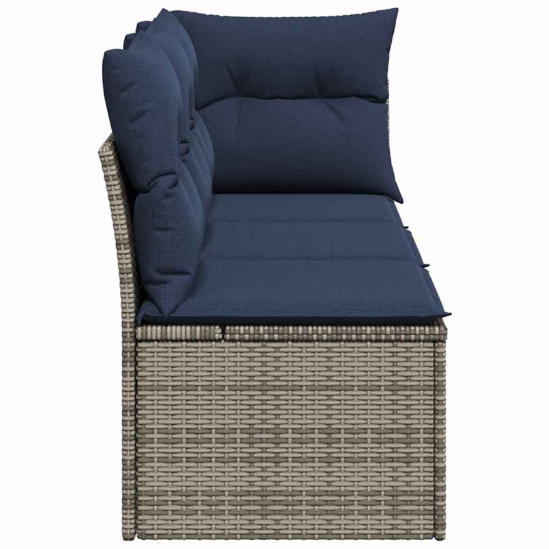 vidaXL Poly Rattan Garden Sofa in Grey