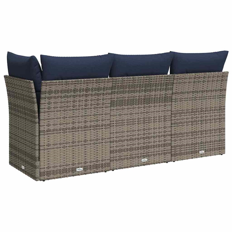 vidaXL Poly Rattan Garden Sofa in Grey