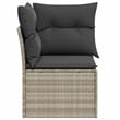 vidaXL PE Rattan And Powder-Coated Steel & Polyester Garden Sofa in Light Grey