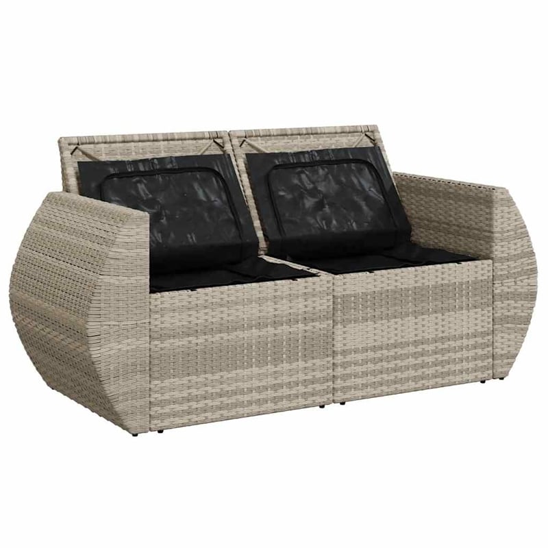 vidaXL Garden Sofa in Light Gray