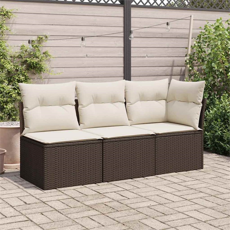 vidaXL Garden Sofa in Brown