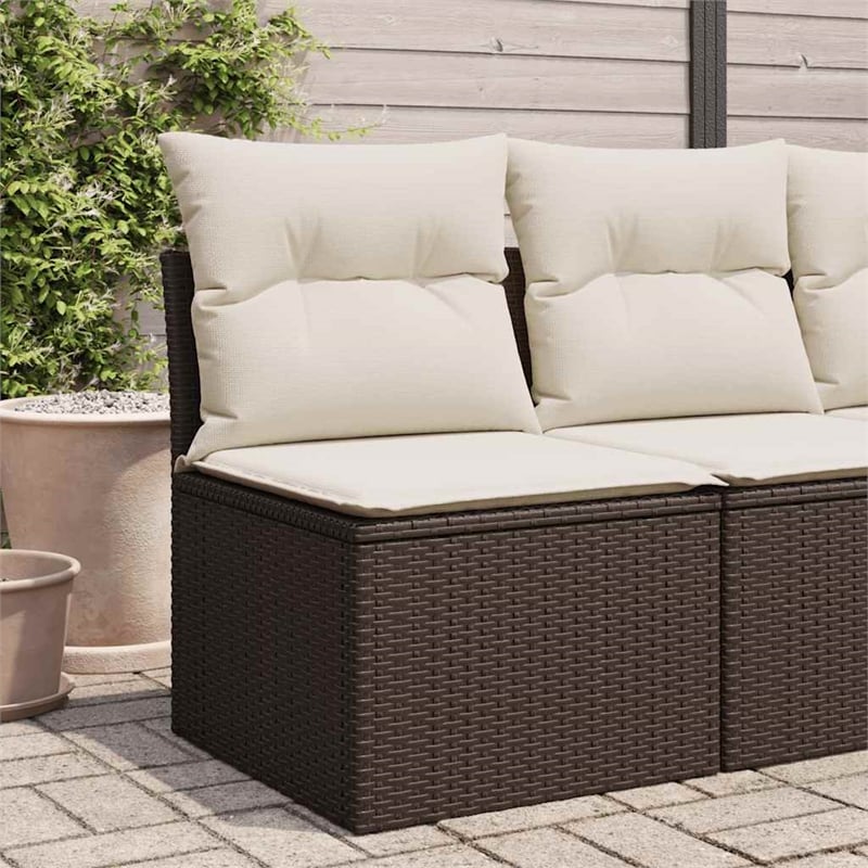 vidaXL Garden Sofa in Brown