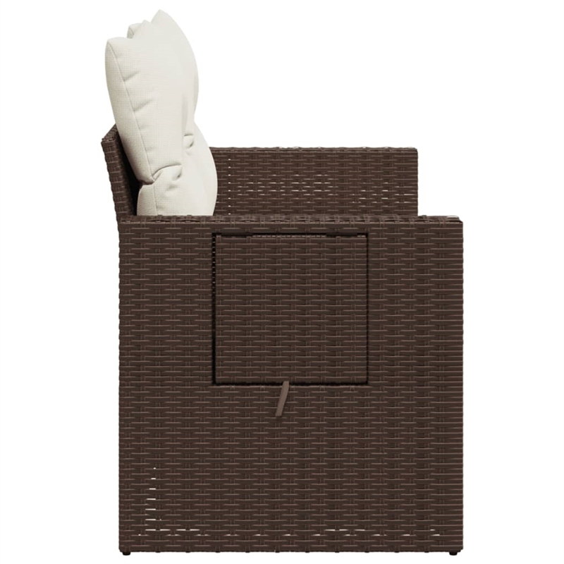 vidaXL Garden Sofa in Brown And Cream in White