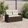 vidaXL Garden Sofa in Brown And Cream in White