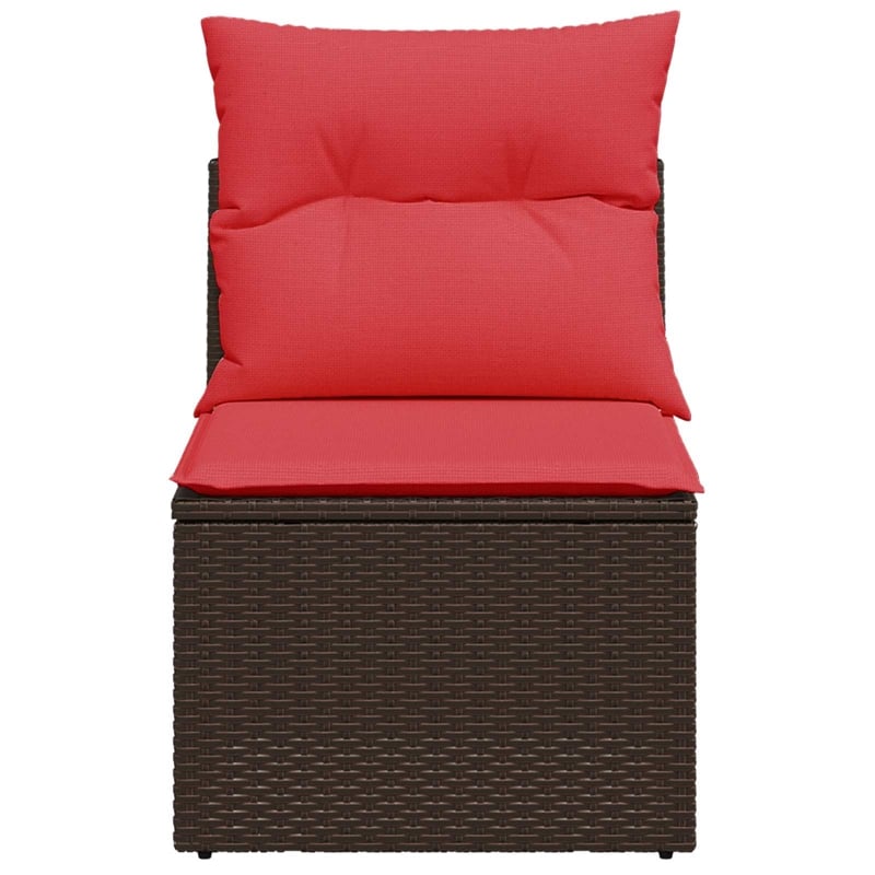 vidaXL Poly Rattan Garden Sofa in Brown
