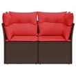 vidaXL Poly Rattan Garden Sofa in Brown