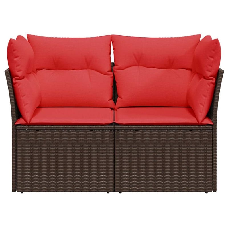 vidaXL Poly Rattan Garden Sofa in Brown