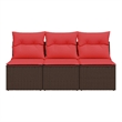 vidaXL Poly Rattan Garden Sofa in Brown