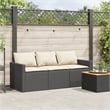 vidaXL Garden Sofa in Black And Cream