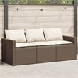 vidaXL Garden Sofa in Brown & Cream