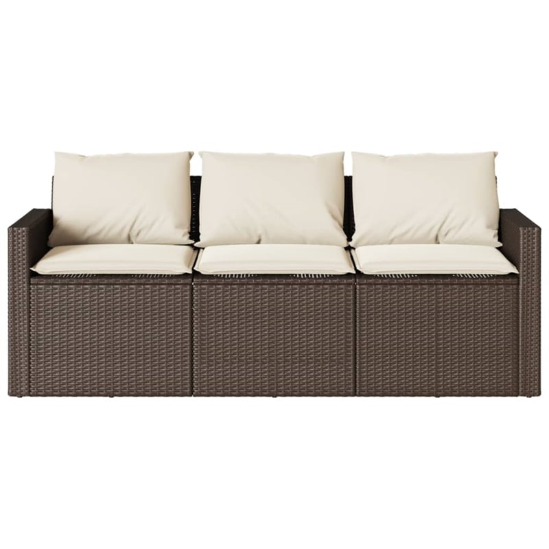 vidaXL Garden Sofa in Brown & Cream