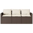 vidaXL Garden Sofa in Brown & Cream