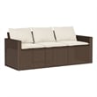 vidaXL Garden Sofa in Brown & Cream