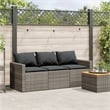 vidaXL PE Rattan 3-Seater Garden Sofa in Gray