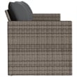 vidaXL PE Rattan 3-Seater Garden Sofa in Gray