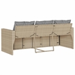 vidaXL 3-Seater Poly Rattan And Powder-Coated Steel Garden Sofa in Beige