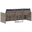 vidaXL 3-Seater PE Rattan Garden Sofa With Removable Covers in Grey