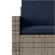 vidaXL 3-Seater PE Rattan Garden Sofa With Removable Covers in Grey