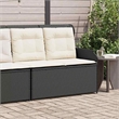 vidaXL Standard PE Rattan Reclining Garden Bench With Removable Covers in Black
