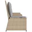 vidaXL Standard PE Rattan And Powder-Coated Steel Reclining Patio Bench in Beige