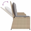 vidaXL Standard PE Rattan And Powder-Coated Steel Reclining Patio Bench in Beige