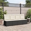 vidaXL PE Rattan Reclining Patio Sofa in Black