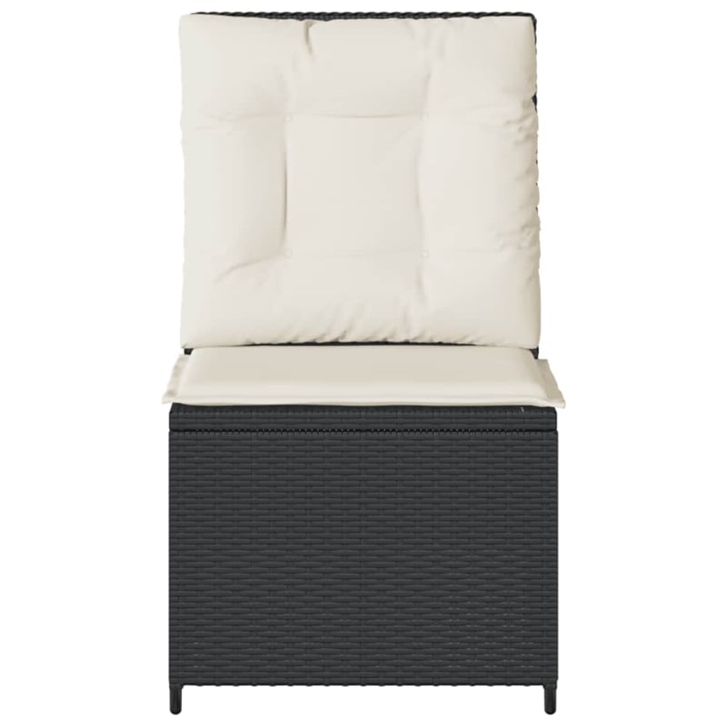 vidaXL PE Rattan Reclining Patio Sofa in Black