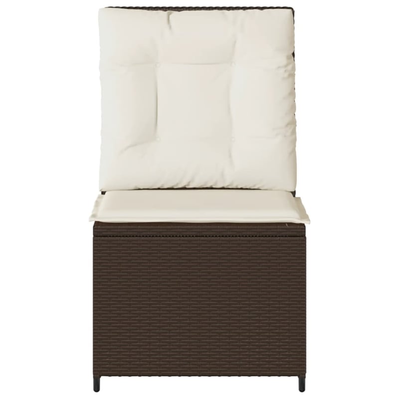 vidaXL Poly Rattan Reclining Patio Sofa in Brown