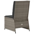 vidaXL Compact PE Rattan Reclining Garden Sofa With Removable Covers in Grey