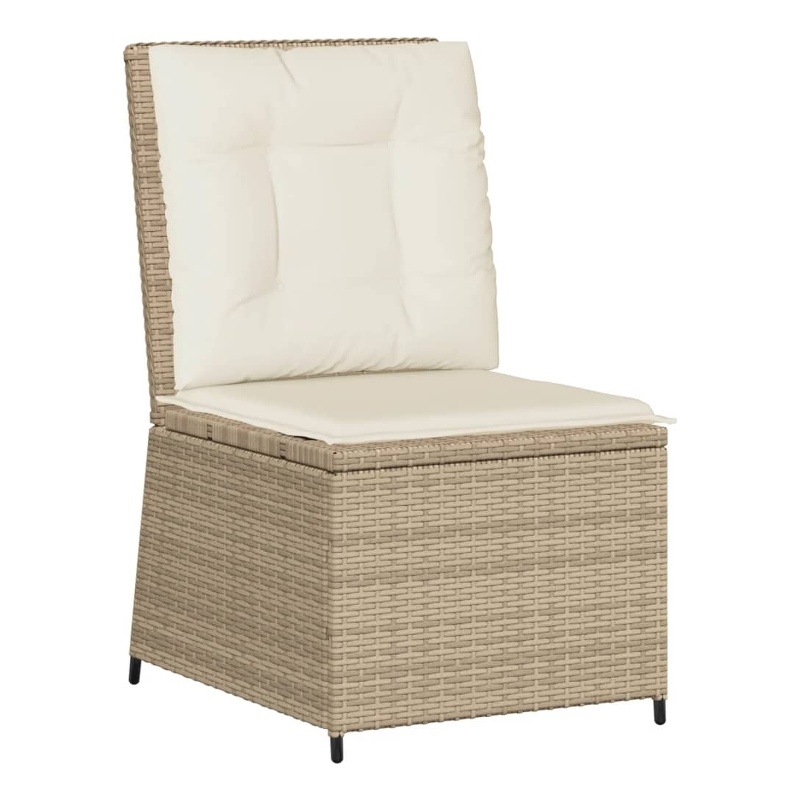 vidaXL Reclining Patio Sofa in Beige And Cream