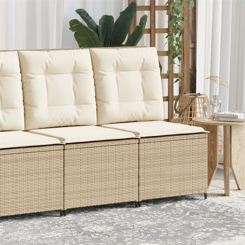 vidaXL Reclining Patio Sofa in Beige And Cream