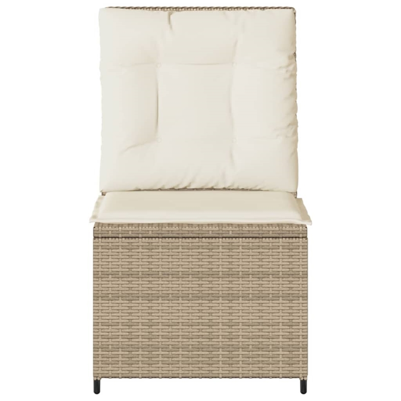 vidaXL Reclining Patio Sofa in Beige And Cream
